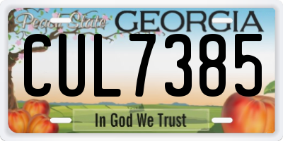 GA license plate CUL7385