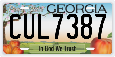 GA license plate CUL7387