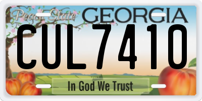 GA license plate CUL7410
