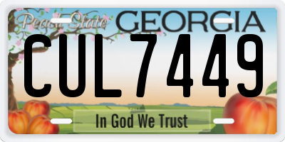 GA license plate CUL7449