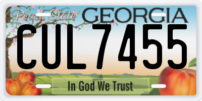 GA license plate CUL7455