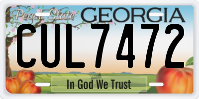 GA license plate CUL7472