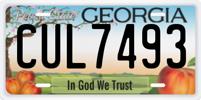 GA license plate CUL7493