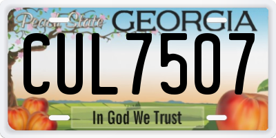 GA license plate CUL7507