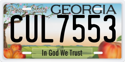 GA license plate CUL7553