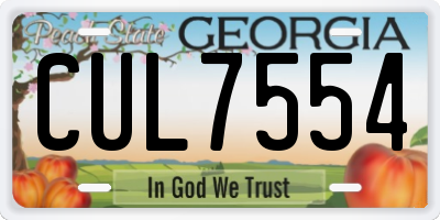 GA license plate CUL7554