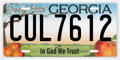 GA license plate CUL7612