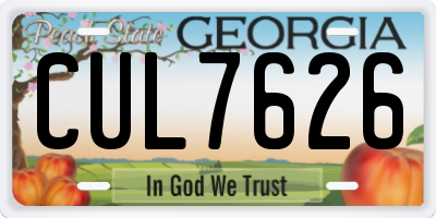 GA license plate CUL7626