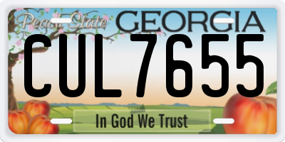 GA license plate CUL7655