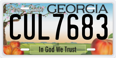 GA license plate CUL7683