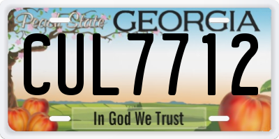 GA license plate CUL7712