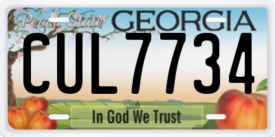 GA license plate CUL7734
