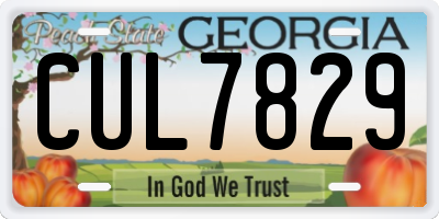 GA license plate CUL7829