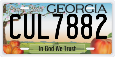 GA license plate CUL7882