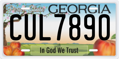 GA license plate CUL7890
