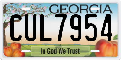 GA license plate CUL7954