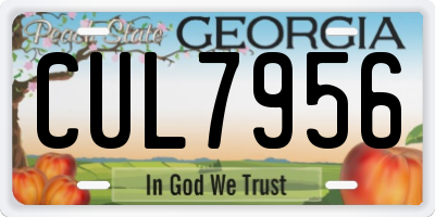 GA license plate CUL7956