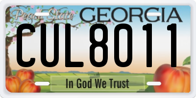 GA license plate CUL8011
