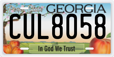 GA license plate CUL8058