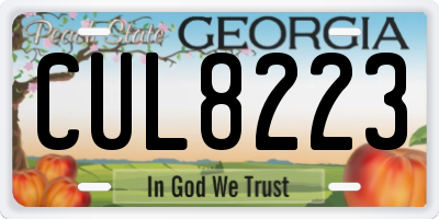 GA license plate CUL8223