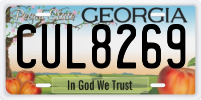 GA license plate CUL8269