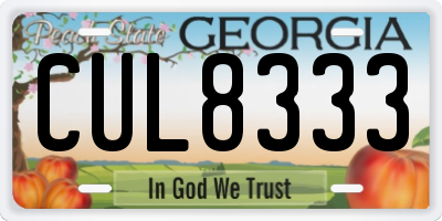 GA license plate CUL8333