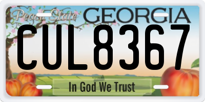GA license plate CUL8367