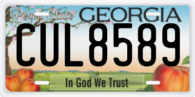 GA license plate CUL8589