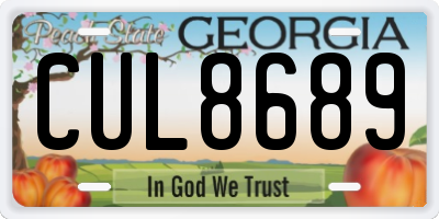 GA license plate CUL8689