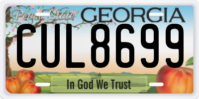 GA license plate CUL8699