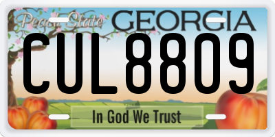 GA license plate CUL8809