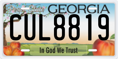 GA license plate CUL8819