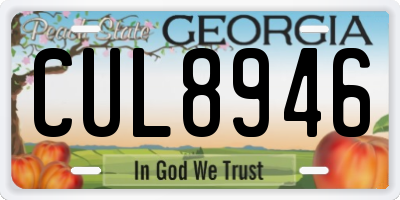 GA license plate CUL8946