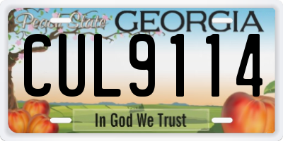 GA license plate CUL9114
