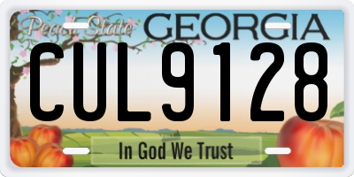 GA license plate CUL9128