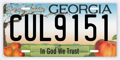 GA license plate CUL9151