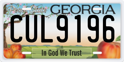 GA license plate CUL9196