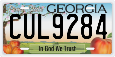 GA license plate CUL9284