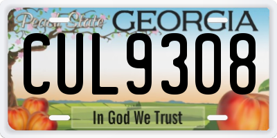 GA license plate CUL9308