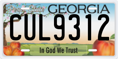GA license plate CUL9312