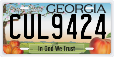 GA license plate CUL9424