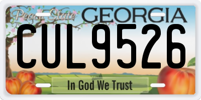 GA license plate CUL9526