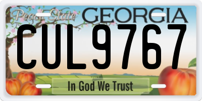 GA license plate CUL9767
