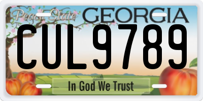 GA license plate CUL9789