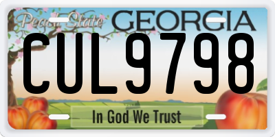 GA license plate CUL9798