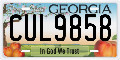 GA license plate CUL9858