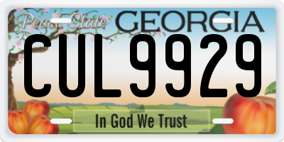 GA license plate CUL9929