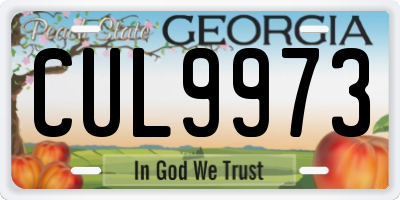 GA license plate CUL9973
