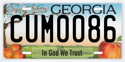 GA license plate CUM0086