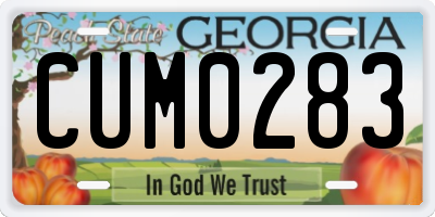 GA license plate CUM0283